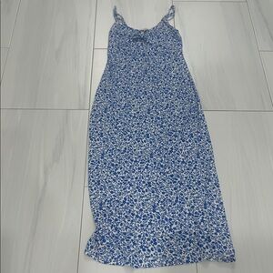 Z Supply Floral Midi Dress in Blue and White
